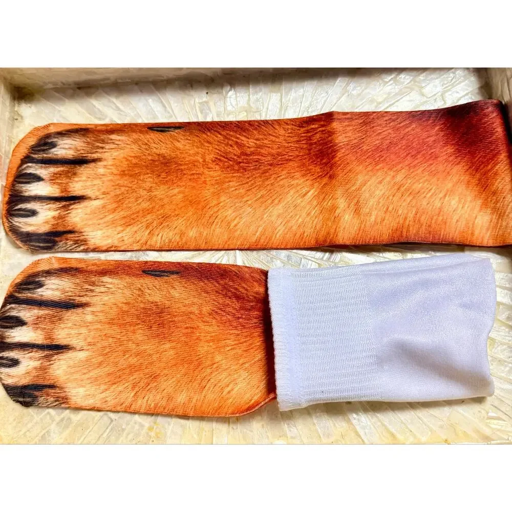3D Animal Paw Print Crew Socks Novelty Unisex Cozy Socks NWT